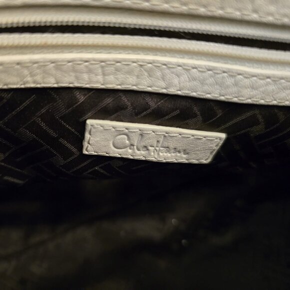 Cole Haan Leather Tote Bag Cream & Tan Trim - Picture 9 of 10